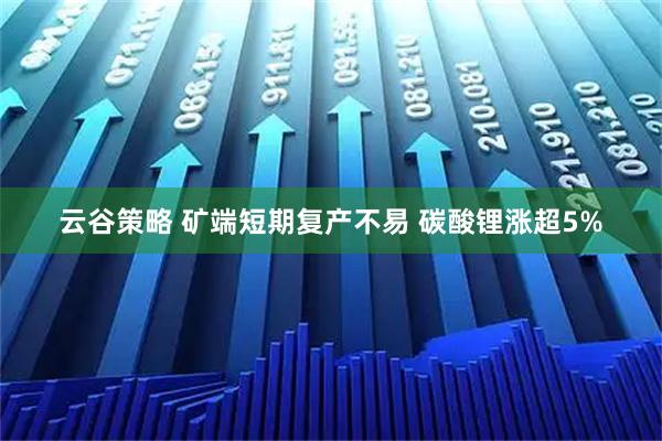 云谷策略 矿端短期复产不易 碳酸锂涨超5%